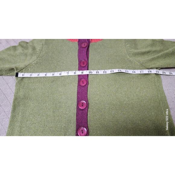 Cj Banks VTG  Tri Color Block Knit Cardigan Sweater with oversized buttons W Sm - Picture 4 of 11